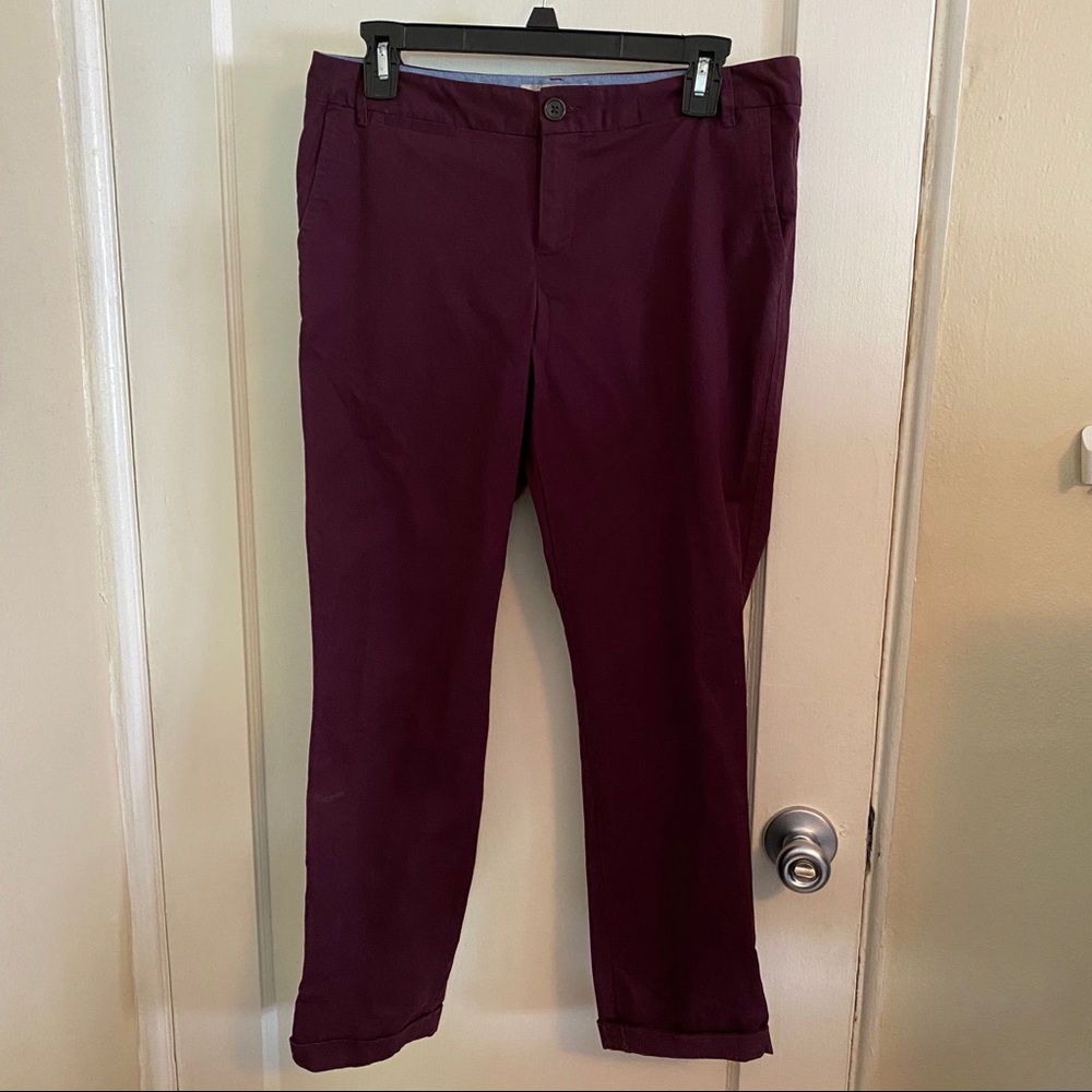 Banana Republic purple Ryan Fit cuffed chino pant